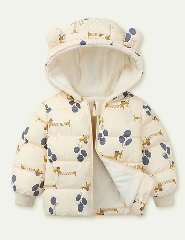 Cartoon Printed down Cotton-Padded Jacket - Image 3