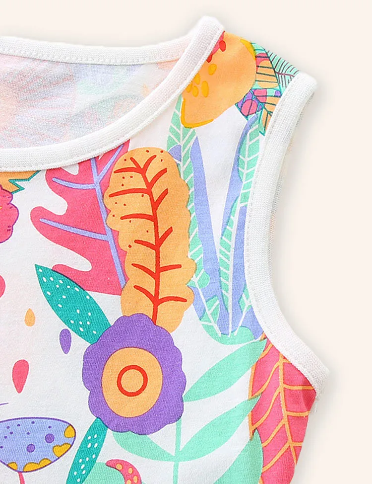Cartoon Printed Cotton Dress - Image 4