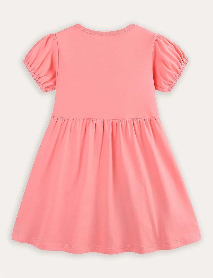 Cartoon Rabbit Applique Dress - Image 2