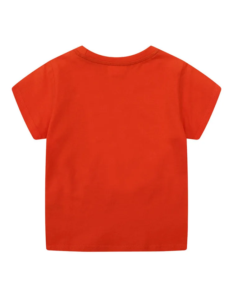 Cartoon Tiger Printed Cotton T-shirt - Image 2