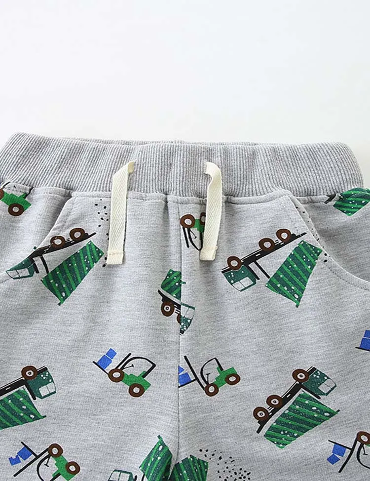 Cartoon Truck Printed Shorts - Image 3