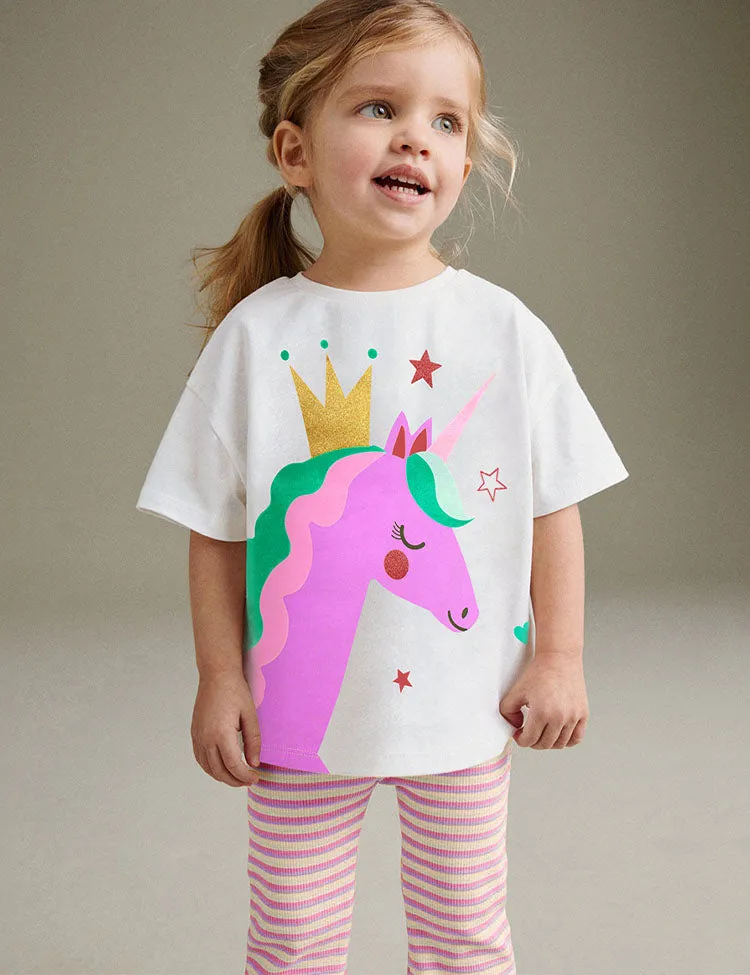 Cartoon Unicorn Printed Set - Image 2