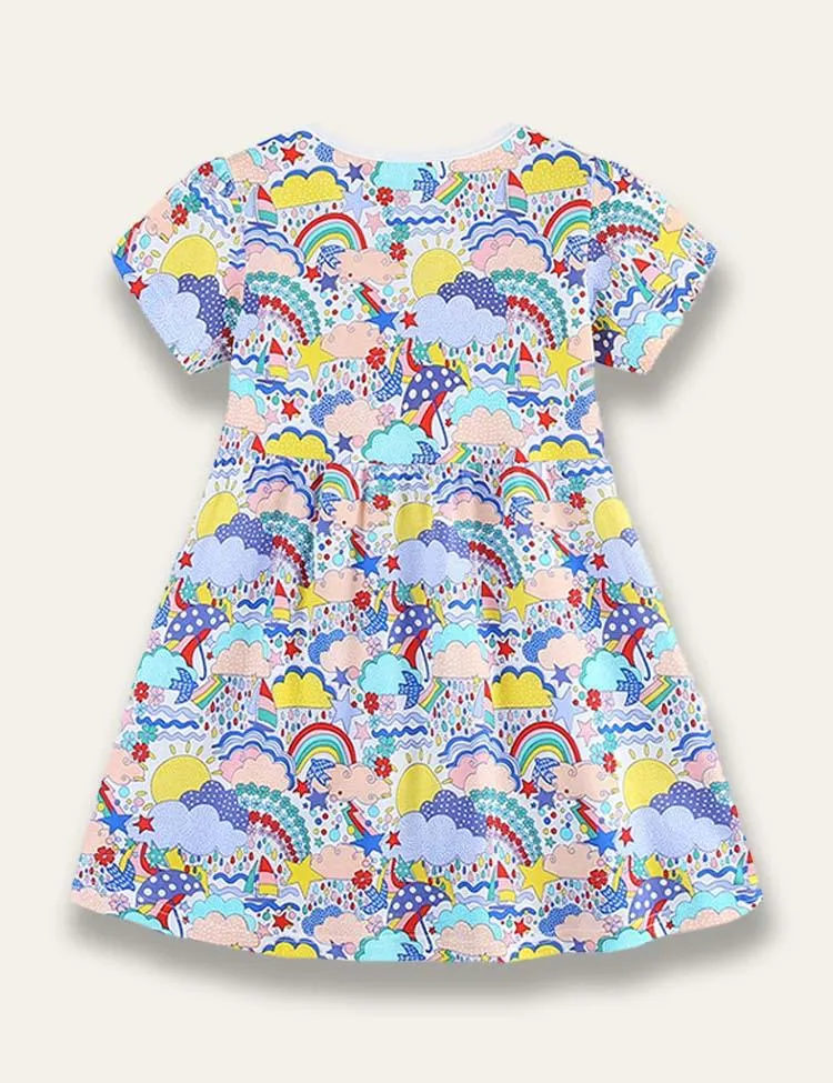 Cartoon Weather Print Dress - Image 3
