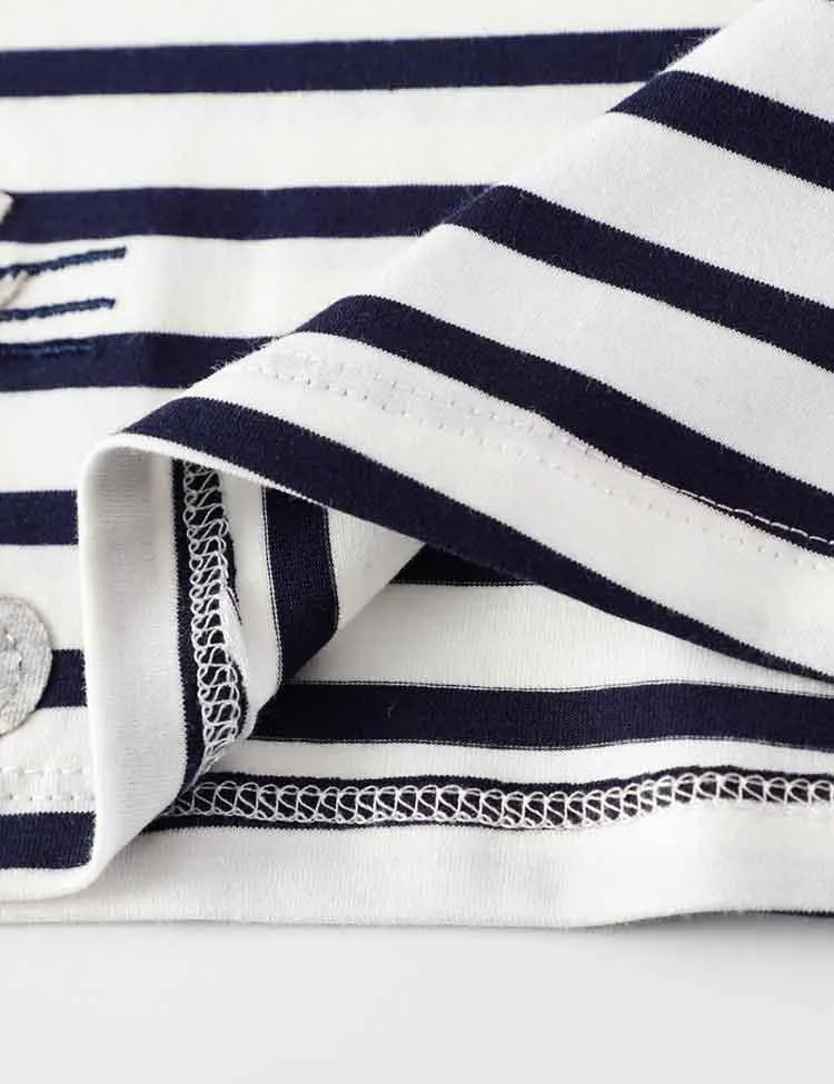 Cats Appliqué Striped Dress - Image 3