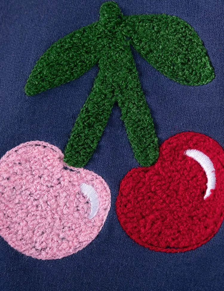 Cherry Appliqué Long Sleeve Dress - Image 3