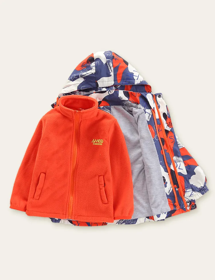Children's Full Printed 3-in-1 Zipper Jacket - Image 5