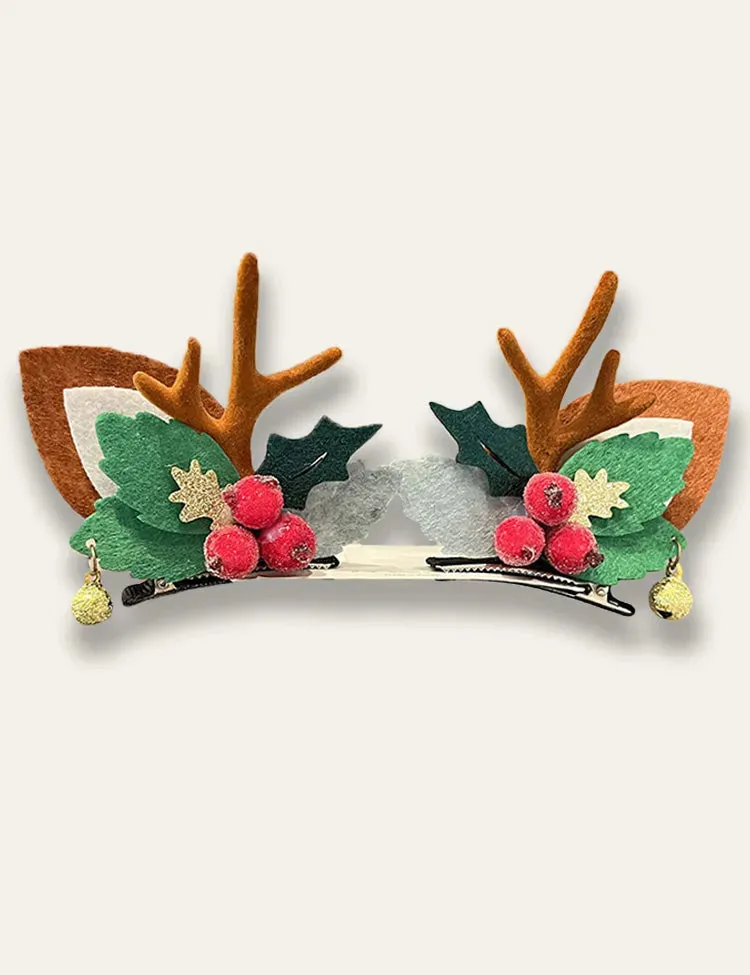 Christmas Cute Elk Antler Hairpin - Image 3