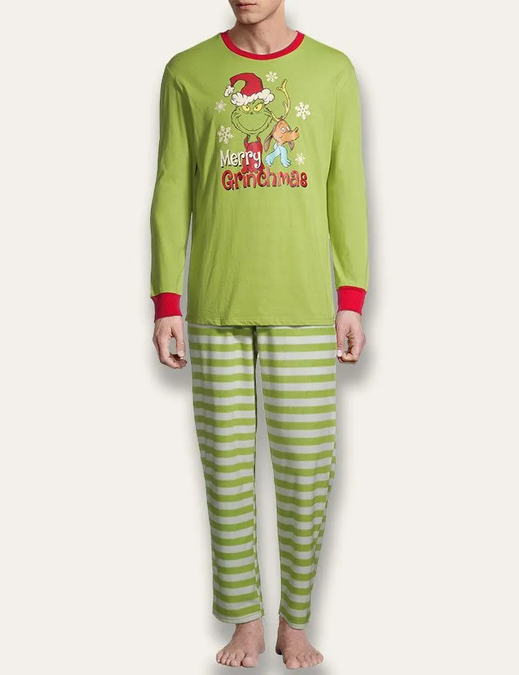 Christmas Grinch Print Family Matching Pajamas - Image 3