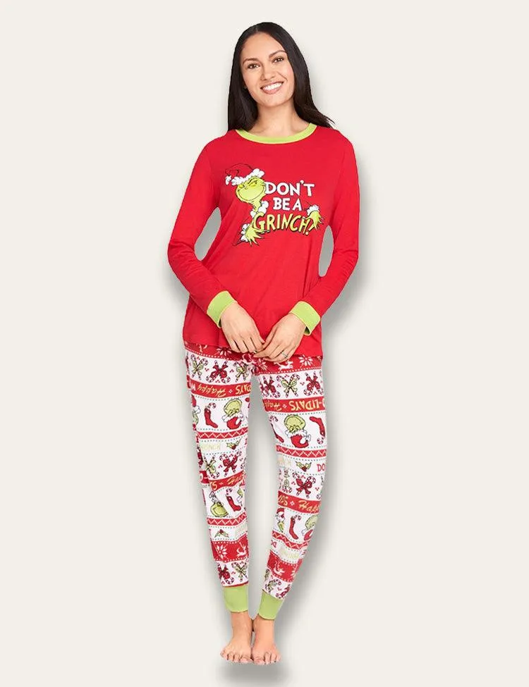 Christmas Grinch Print Family Matching Pajamas - Image 4