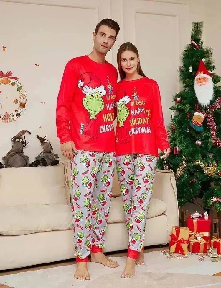 Christmas Monster Printed Fmaily Matching Pajamas - Image 2