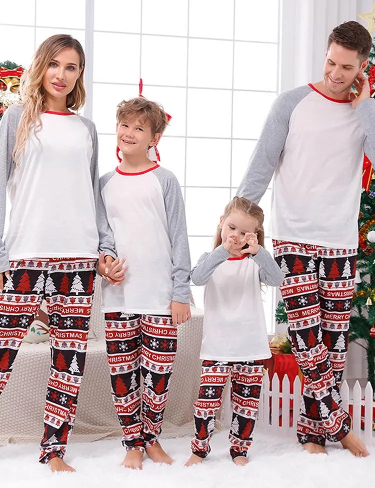 Christmas Plaid Stitching Family Matching Pajamas - Image 3