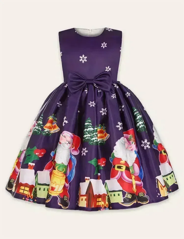 Christmas Print Party Dress - Image 2