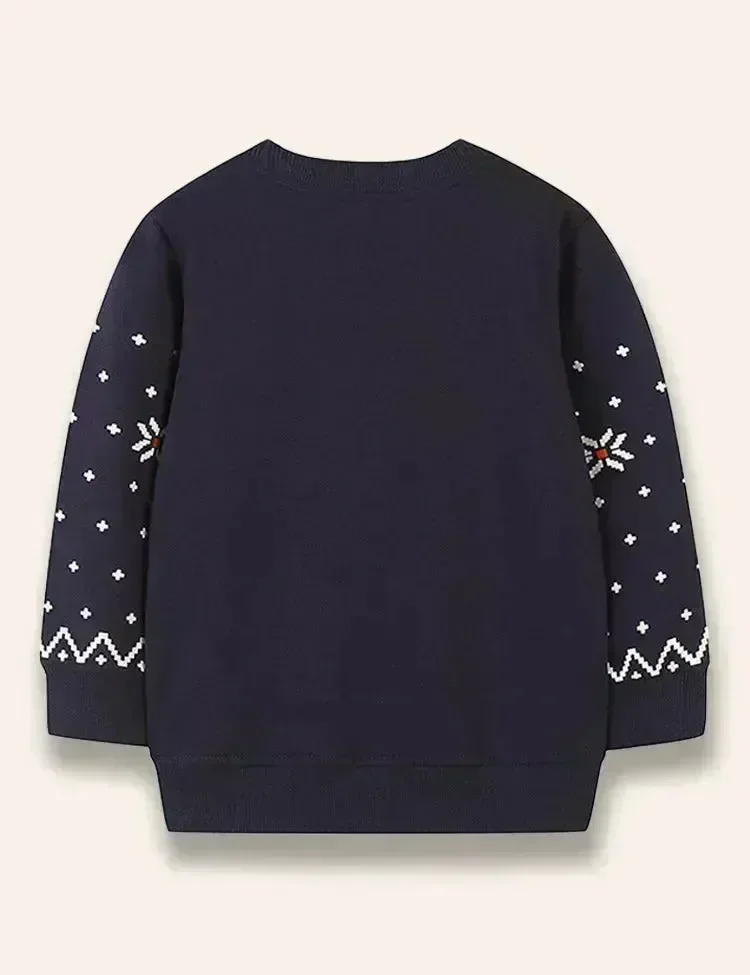 Christmas Santa Claus&Reindeer Printed Sweatshirt - Image 2