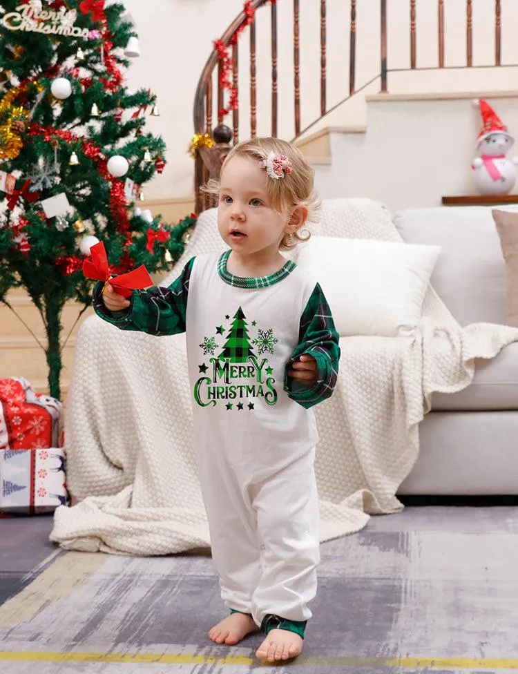Christmas Tree Plaid Letters Printed Family Matching Pajamas - Image 4