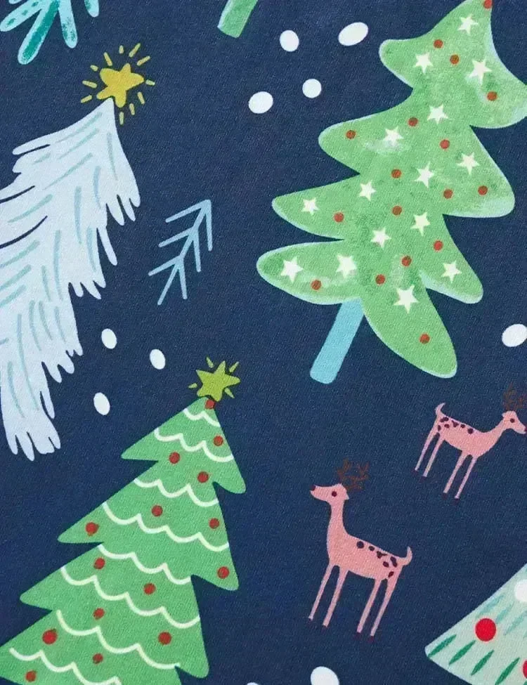 Christmas Tree Printed Blue Pajamas - Image 2
