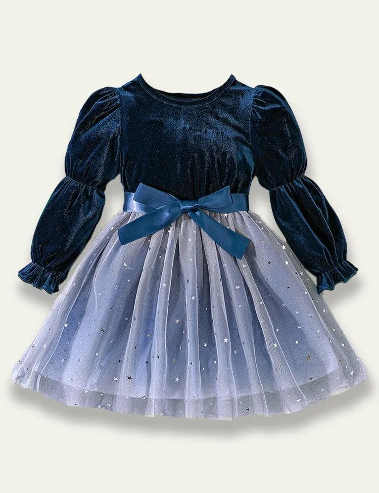 Christmas Velvet Gradient Tulle Princess Dress - Image 3