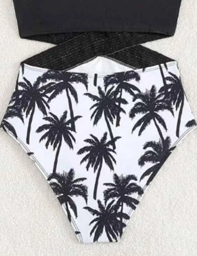Coconut Tree Printed Family Matching Swim Suit - Image 2