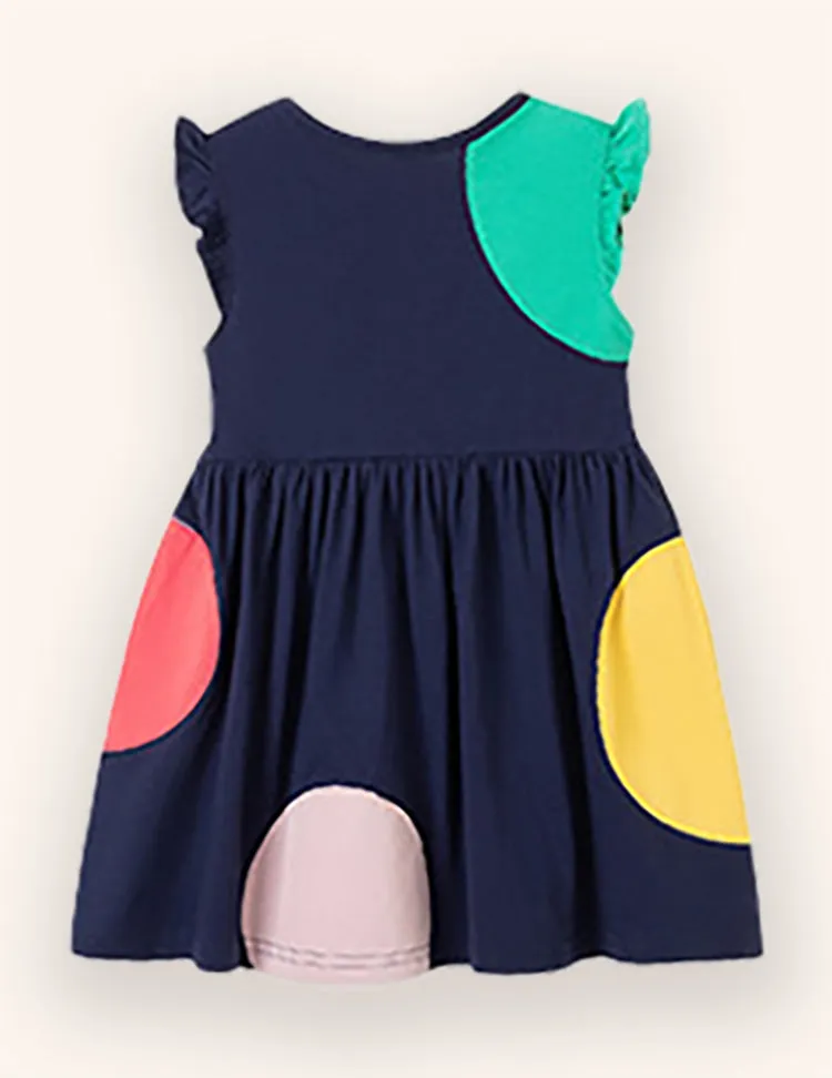 Color Polka Dot Applique Dress - Image 2