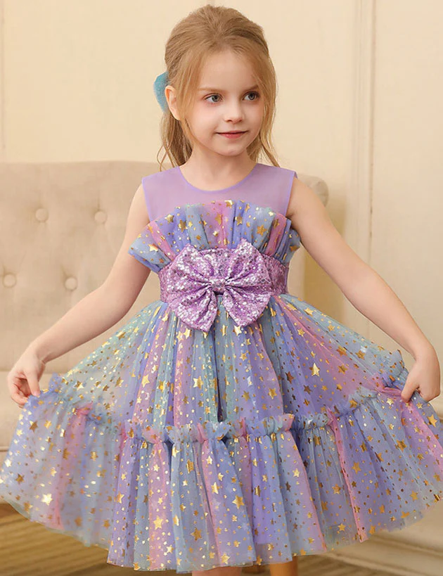 Color Sequined Star Tulle Puffy Dress Dress - Image 8