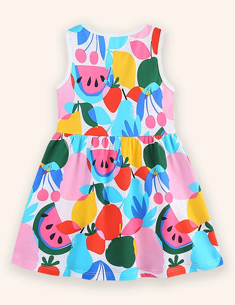 Colorful Fruit Printed Dress - Image 2
