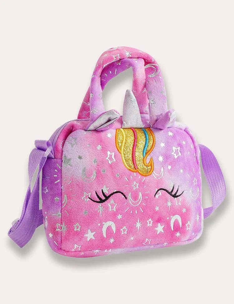 Colorful Plush Unicorn Shoulder Bag - Image 3