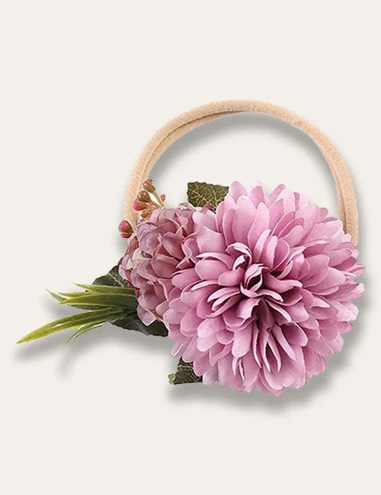 Colorful Simulated Flower Elastic Headband - Image 5