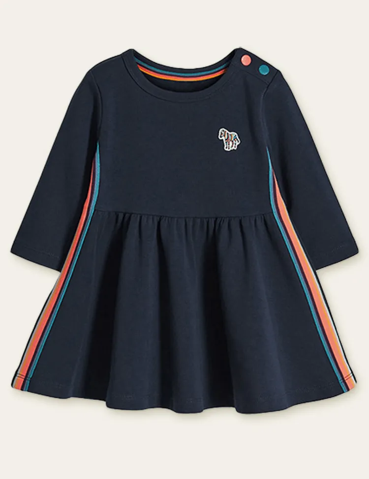 Colorful Zebra Applique Dress