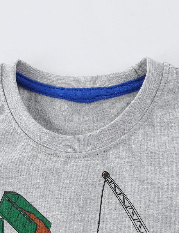 Construction Car Print Long-sleeved T-shirt - Image 3