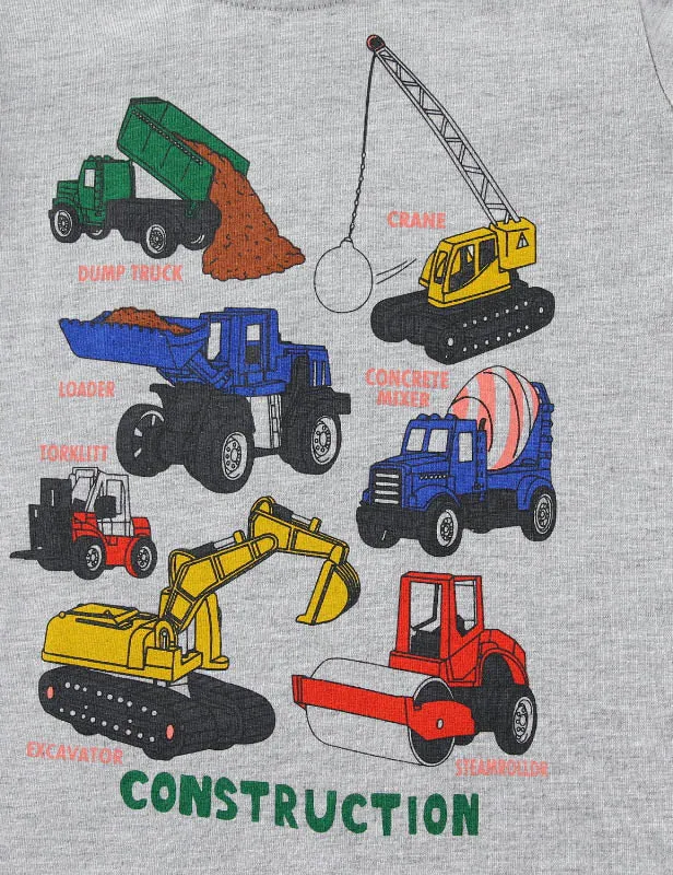 Construction Car Print Long-sleeved T-shirt - Image 4