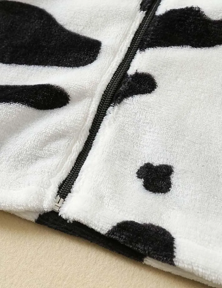 Cow Printed Flannel Coat - Image 2