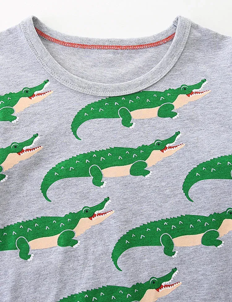 Crocodile Printed Long Sleeve T-Shirt - Image 2