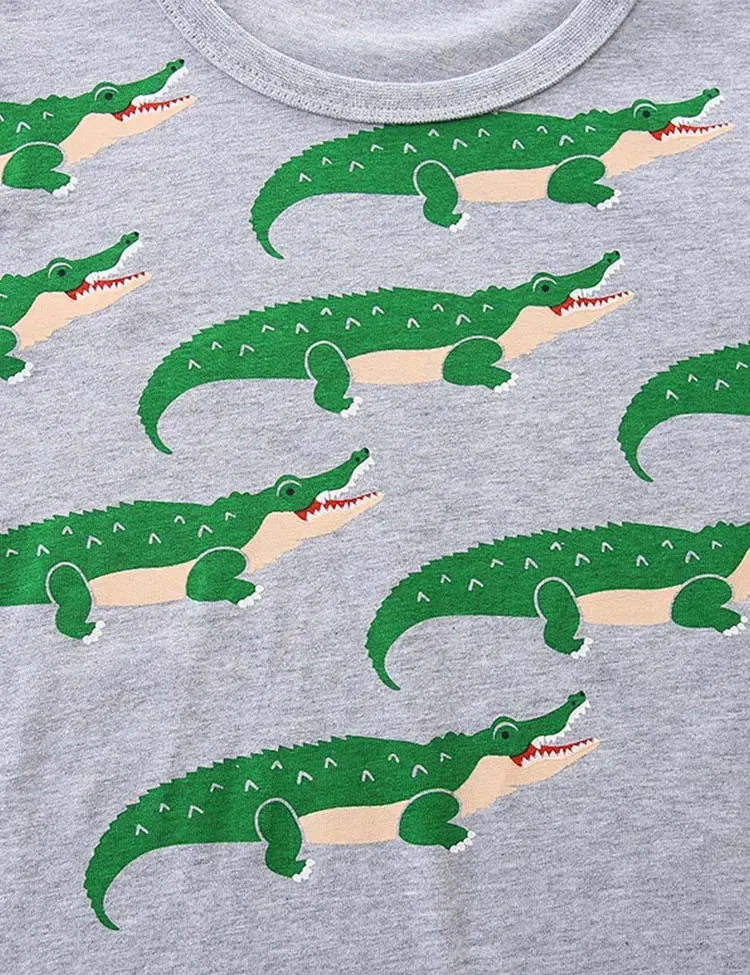Crocodile Printed Long Sleeve T-Shirt - Image 3
