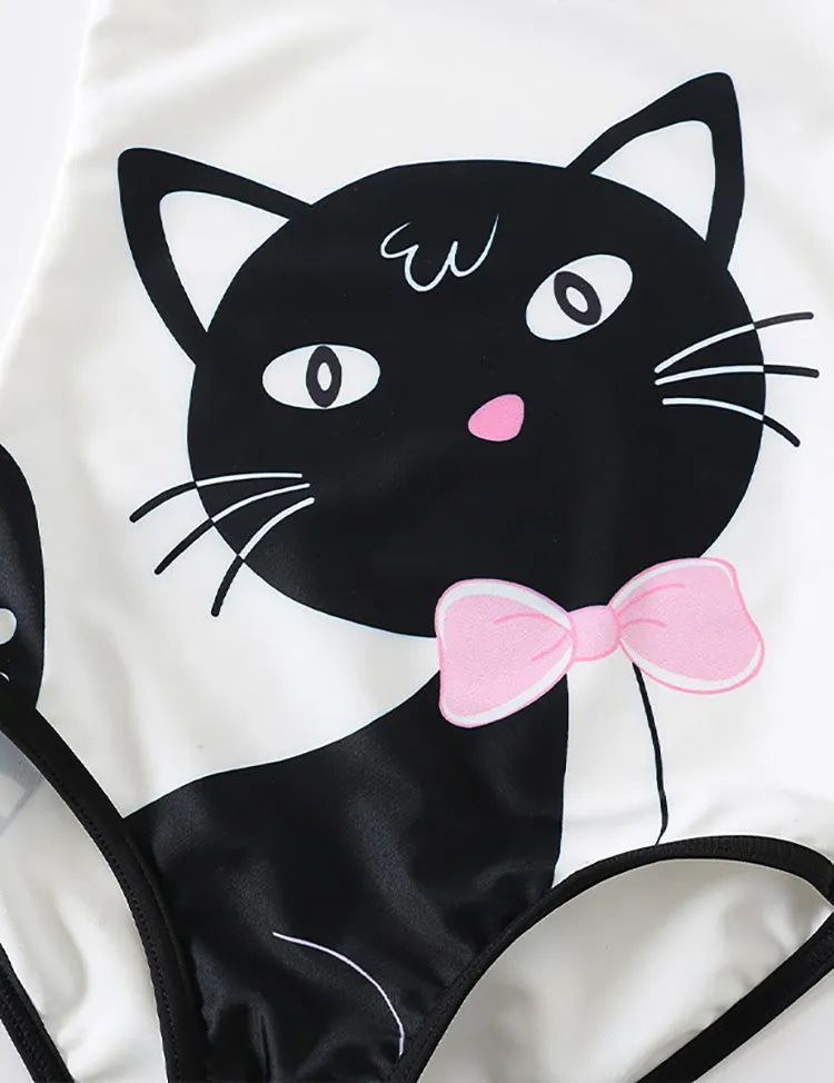 Cute Black Cat Swimsuit - Image 3