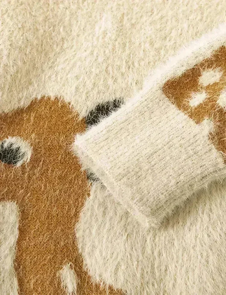 Cute Deer Fluffy Sweater - Image 3