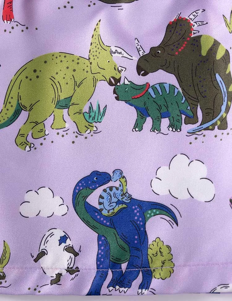 Cute Dinosaur Print Long-sleeved Dress - Image 2