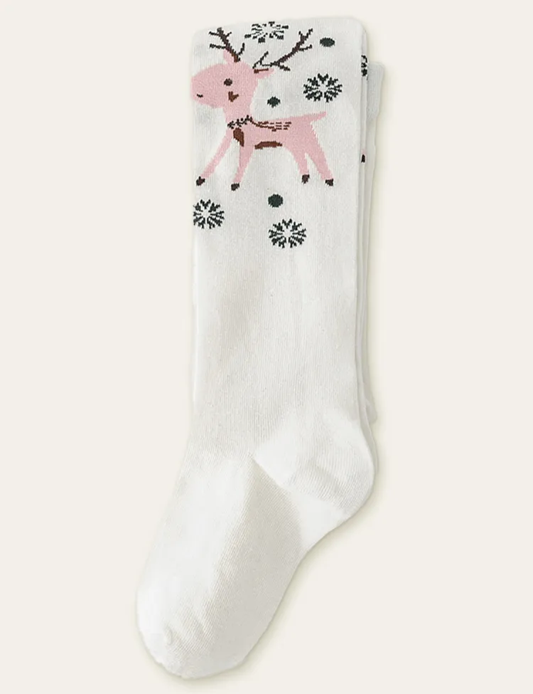 Cute Elk Knitted Printed Leggings