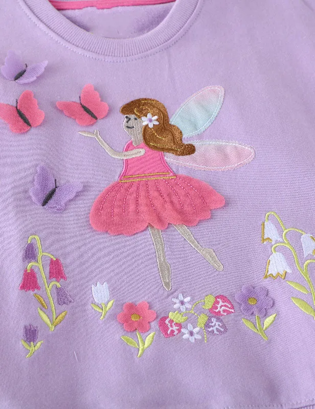 Cute Fairy Butterfly Embroidered Sweatshirt - Image 4