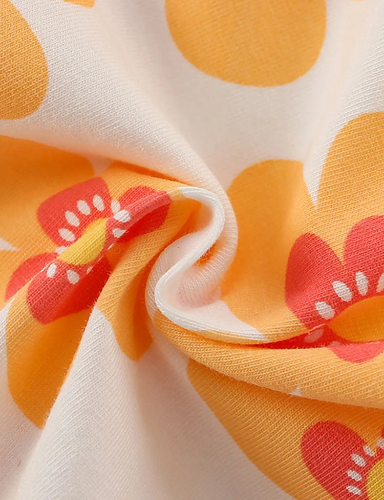 Cute Flower Print Cotton Dress - Image 3