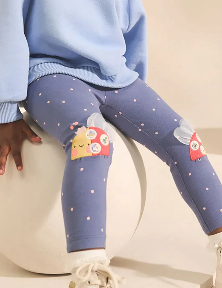 Cute Ladybug Embroidered Leggings - Image 3