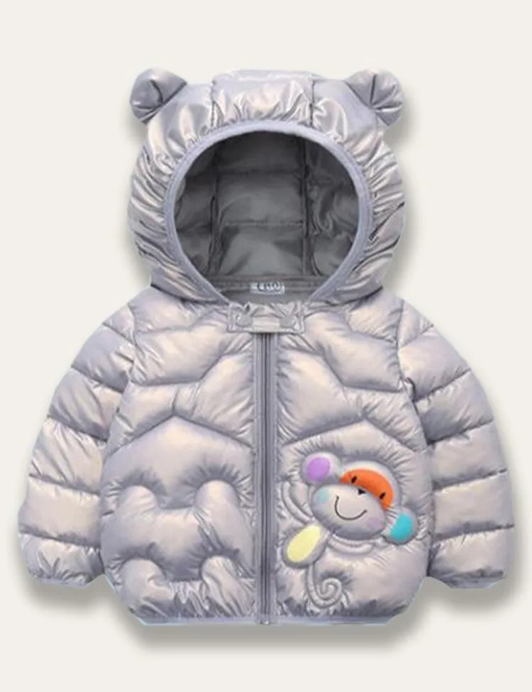 Cute Monkey Shiny Cotton Coat - Image 3