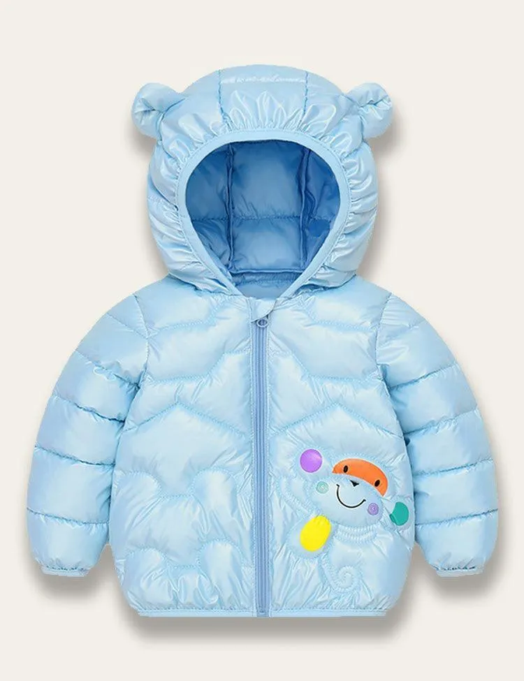 Cute Monkey Shiny Cotton Coat - Image 4