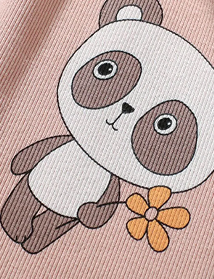 Cute Panda Printed Long Sleeve Dress - Image 2