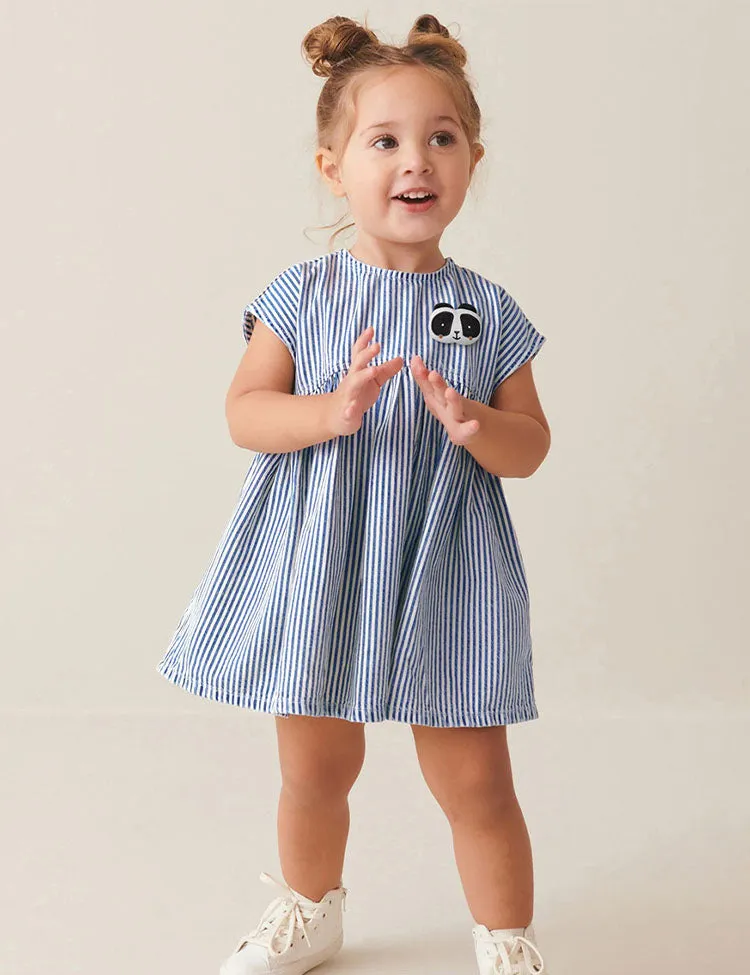 Cute Panda Striped Vest Dress - Image 2