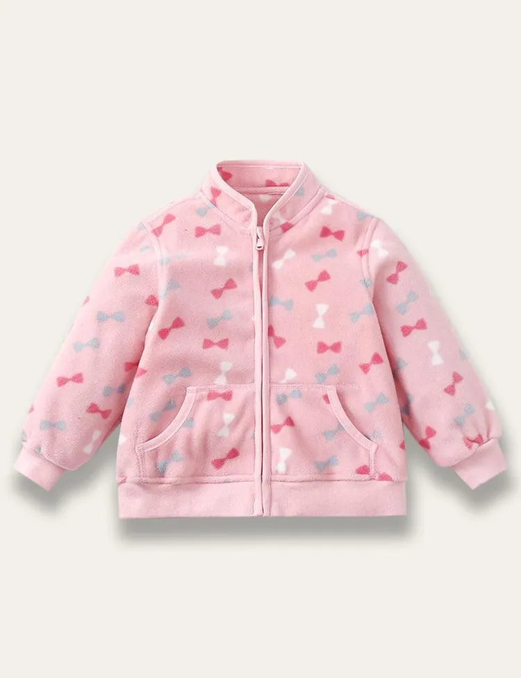 Cute Purple Cake Polar Fleece Coat - Image 2