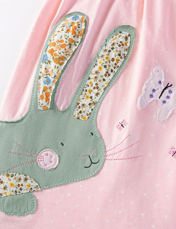 Cute Rabbit Applique Dress - Image 3