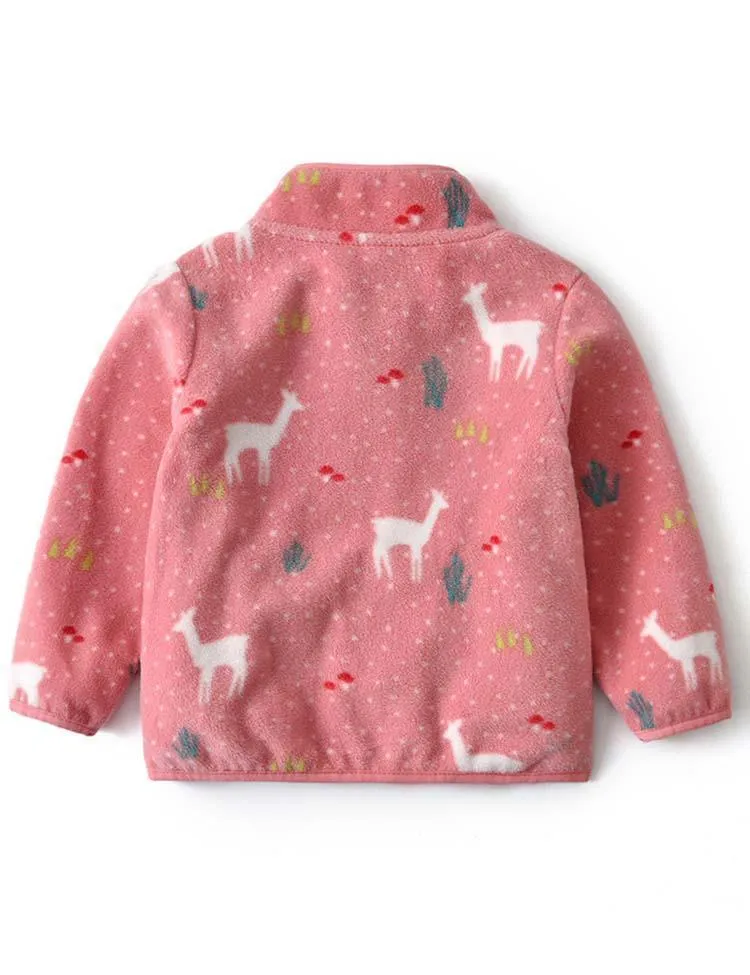Deer Print Fleece Padded Jacket - Image 3