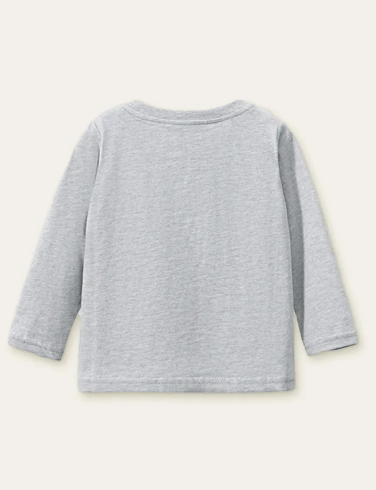Deer Printed Long-Sleeved T-shirt - Image 2