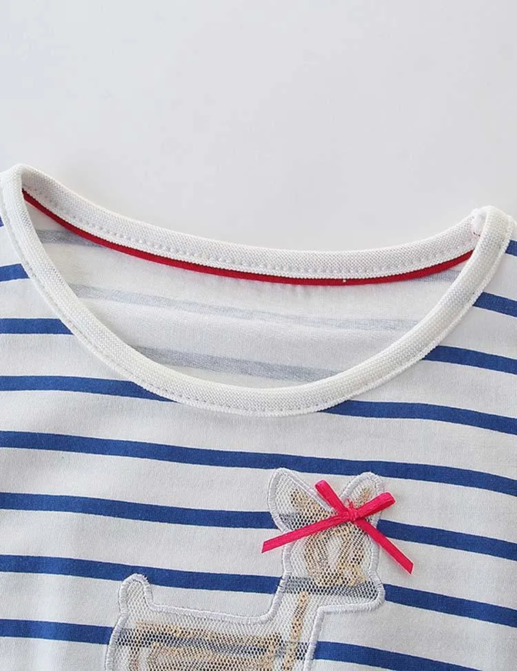 Deer Striped Mesh Dress - Image 3