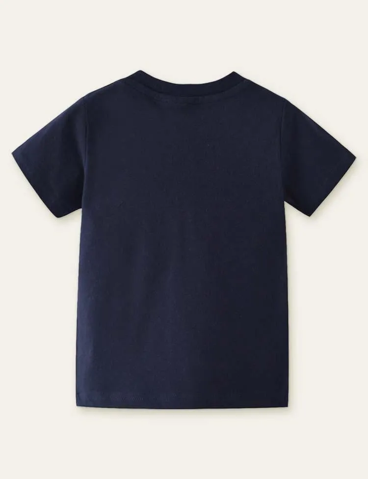 Dinosaur Appliqué  T-shirt - Image 2