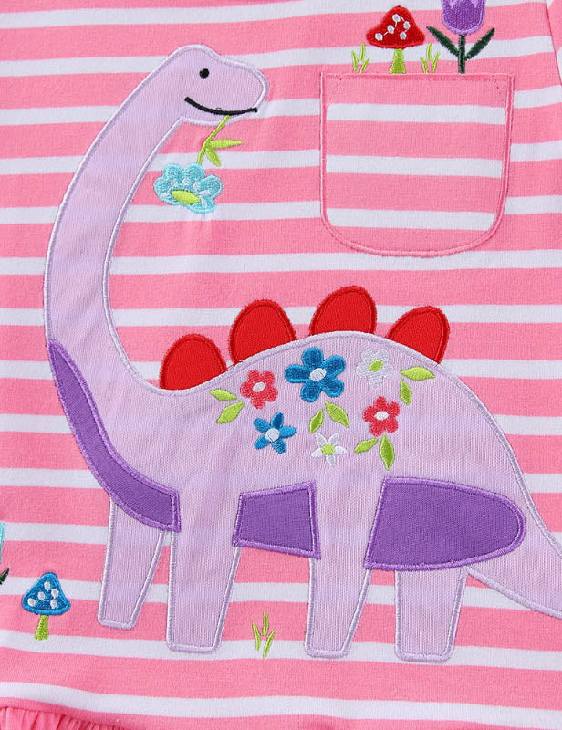 Dinosaur Embroidered Dress - Image 3
